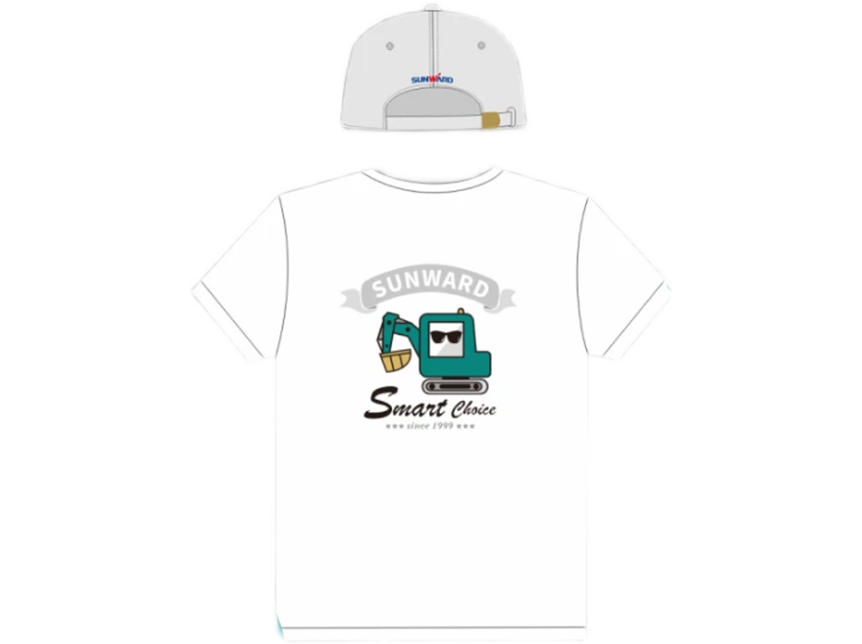 Pamilya ng damit ng magulang-anak ng tatlong cotton short-sleeved Sunward pattern cartoon pambata kaswal
