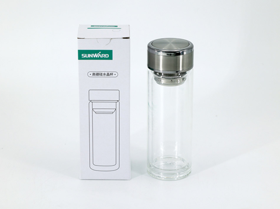 380ml mataas na borosilicate crystal cup double layer anti-scald glass cup tea water separation water cup